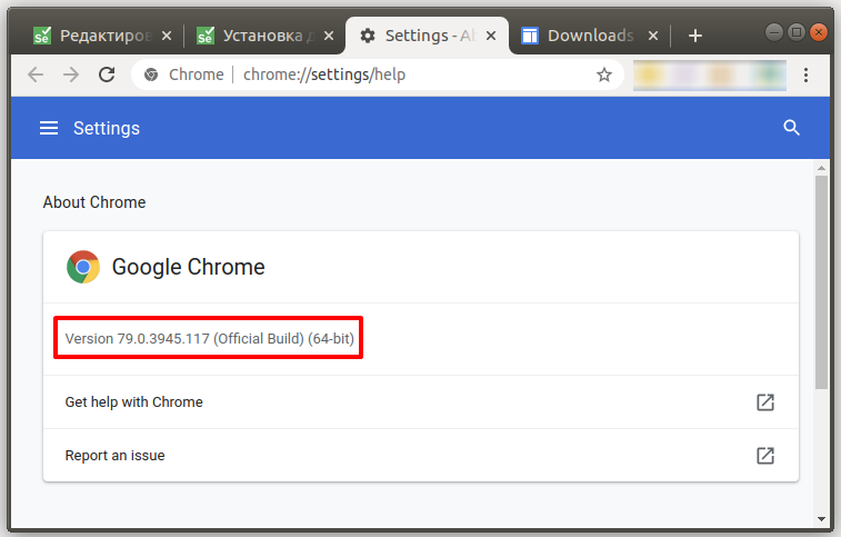Версия chromedriver